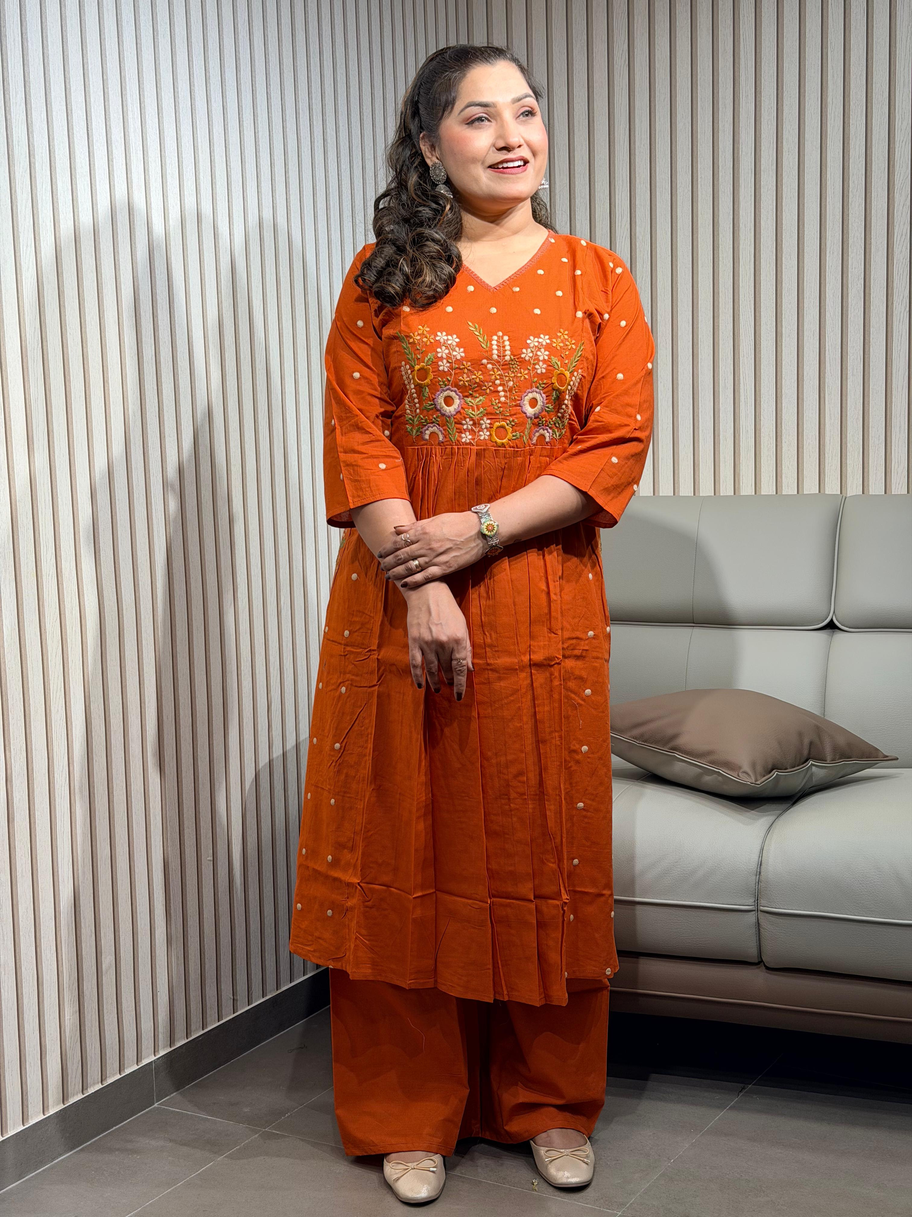 embroidery rust 2pc set