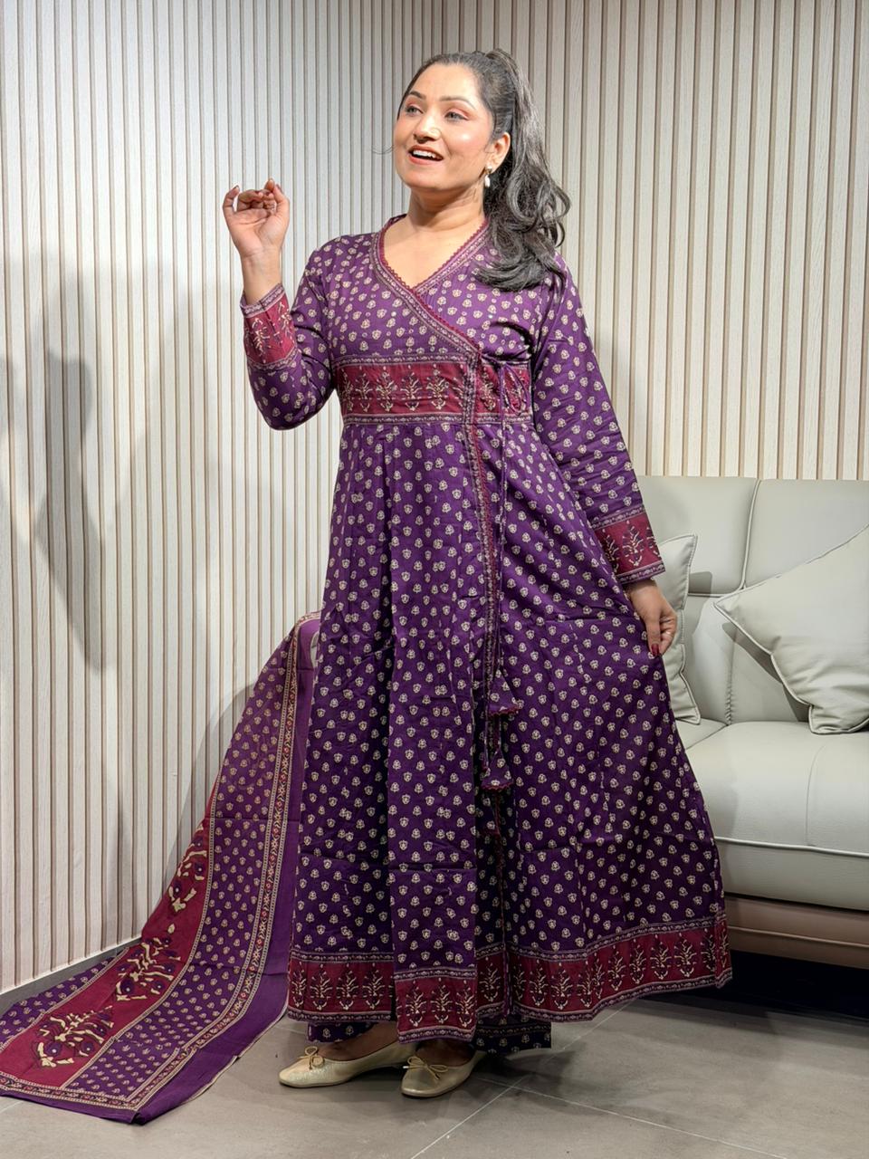 Angrakha Purple viral dress