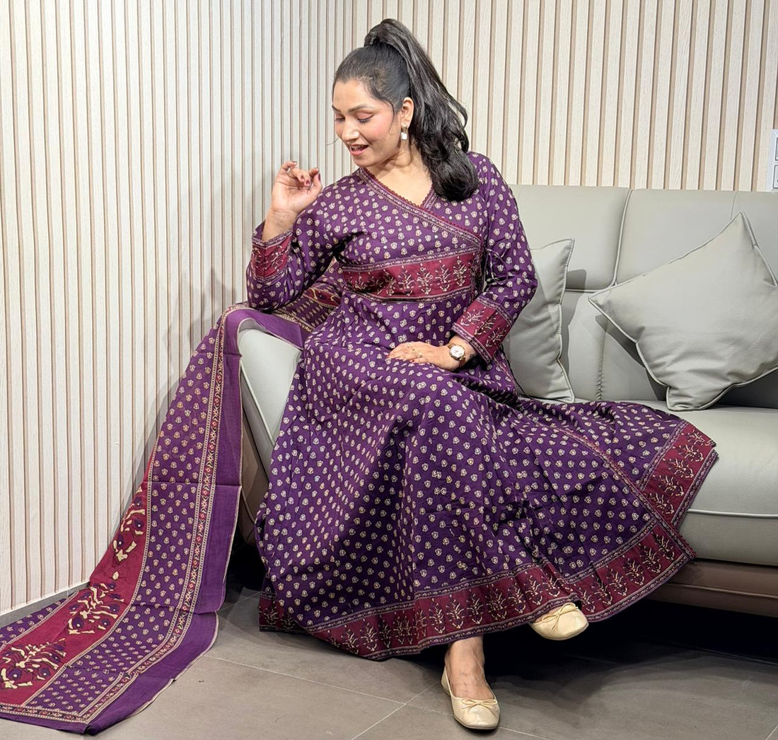Angrakha Purple viral dress