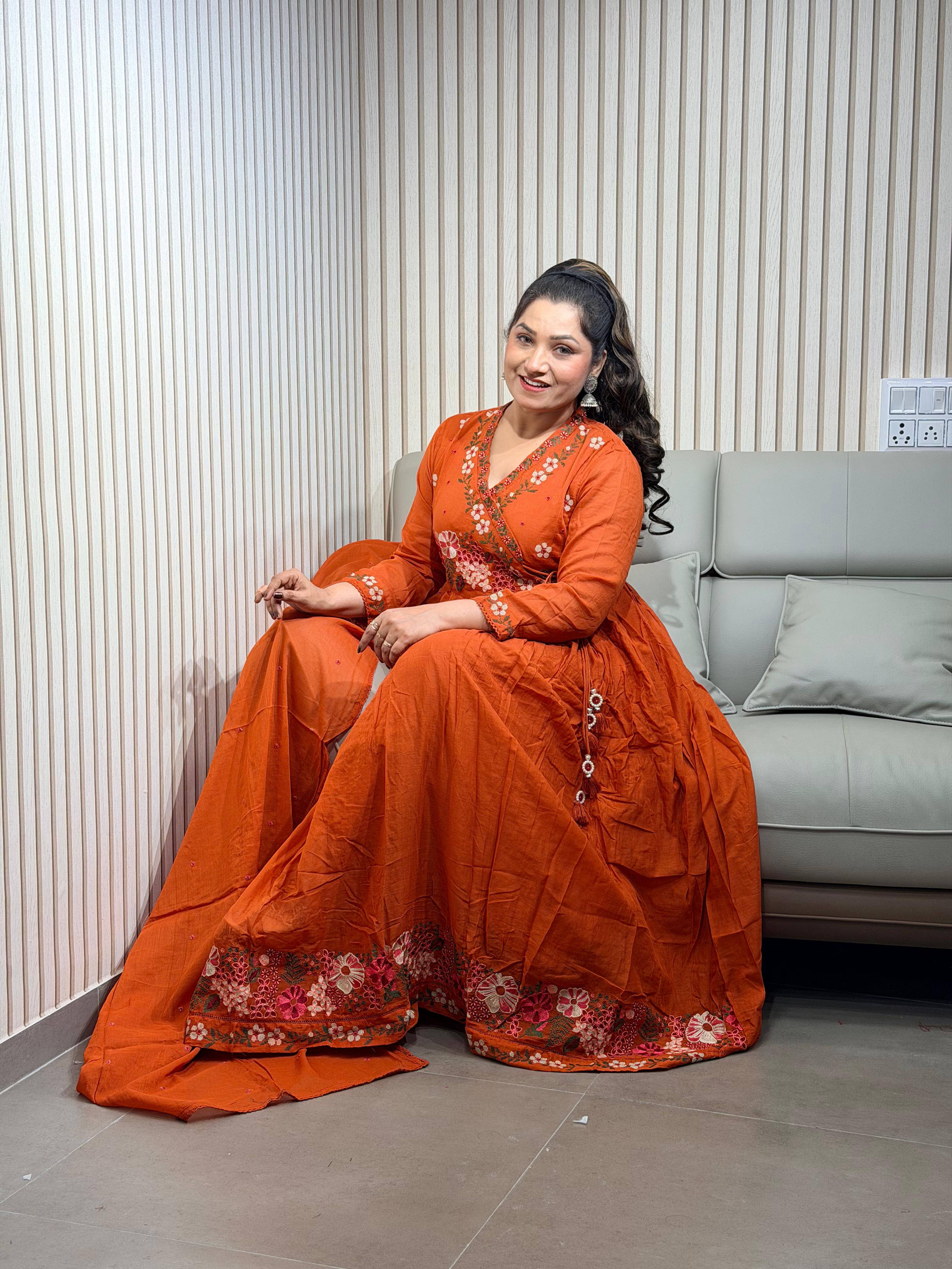 Angrakha Orange viral dress