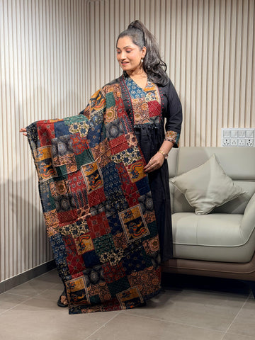 Ajrak-Kalamkaari dress