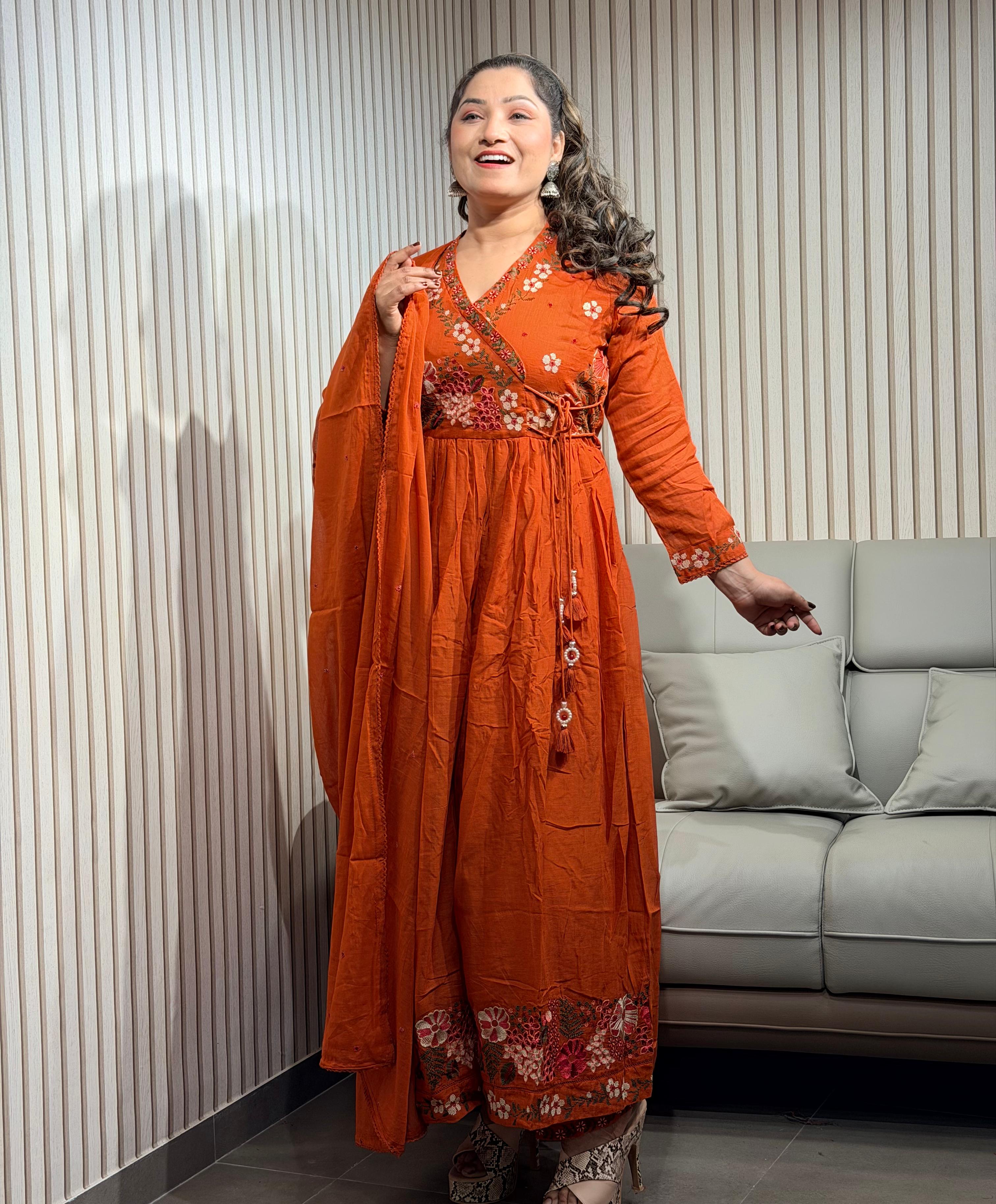 Angrakha Orange viral dress