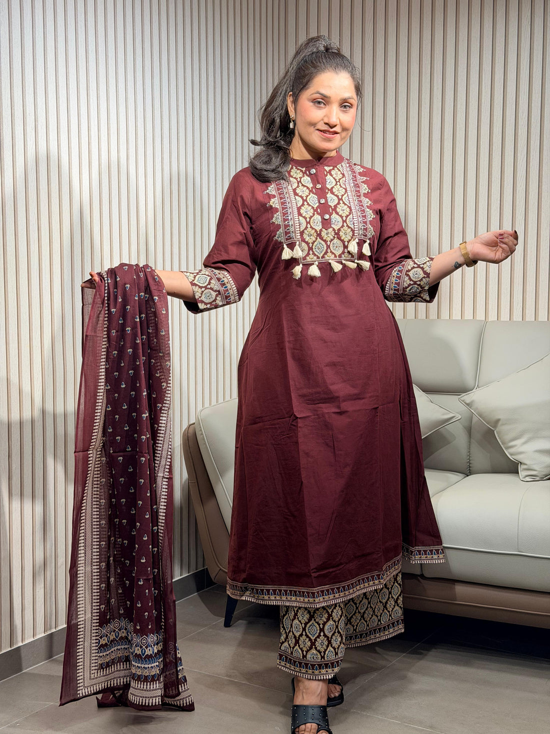 Kashmiri blockprint dress