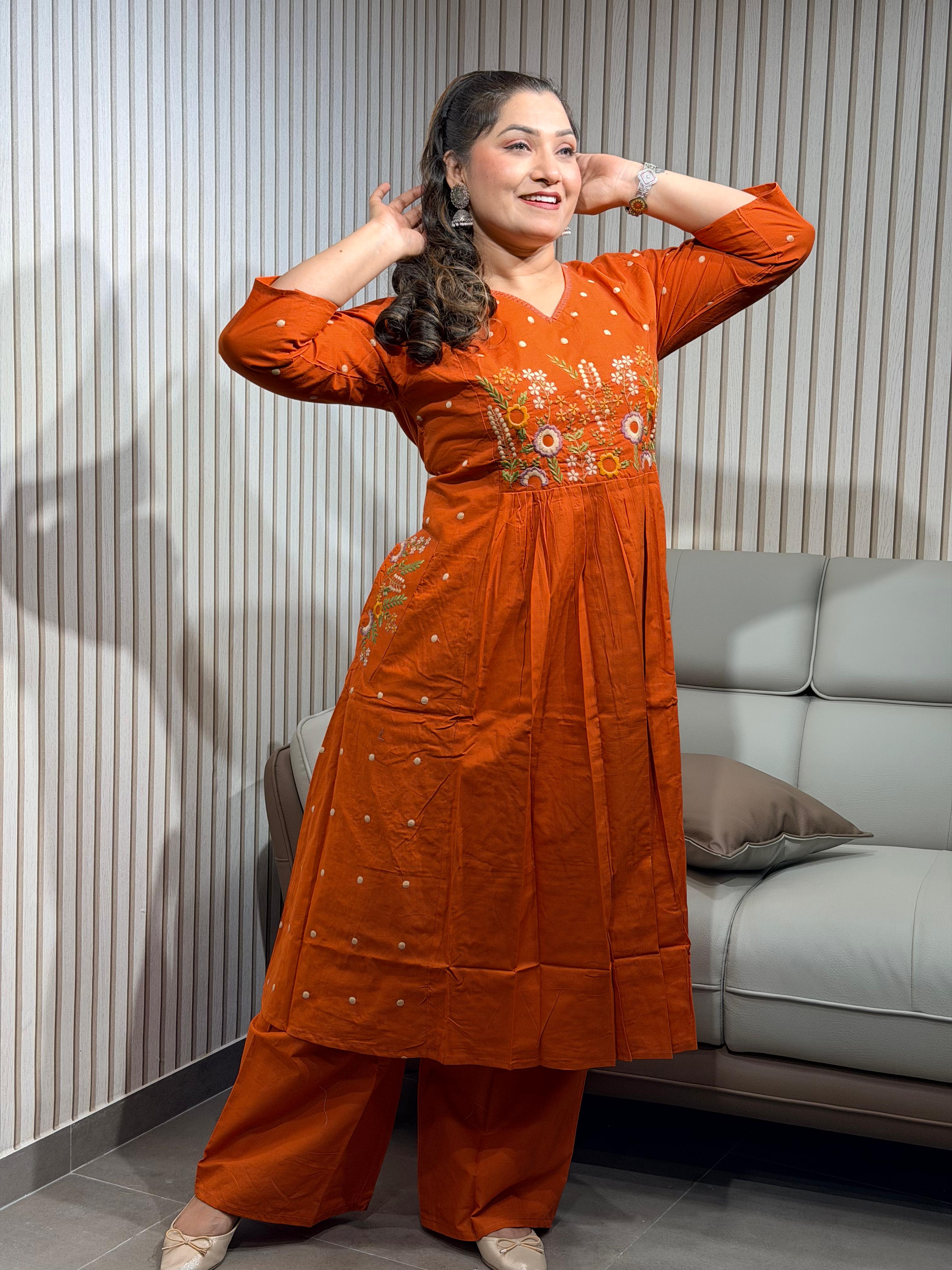 embroidery rust 2pc set
