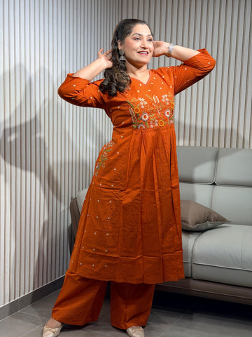 embroidery rust 2pc set