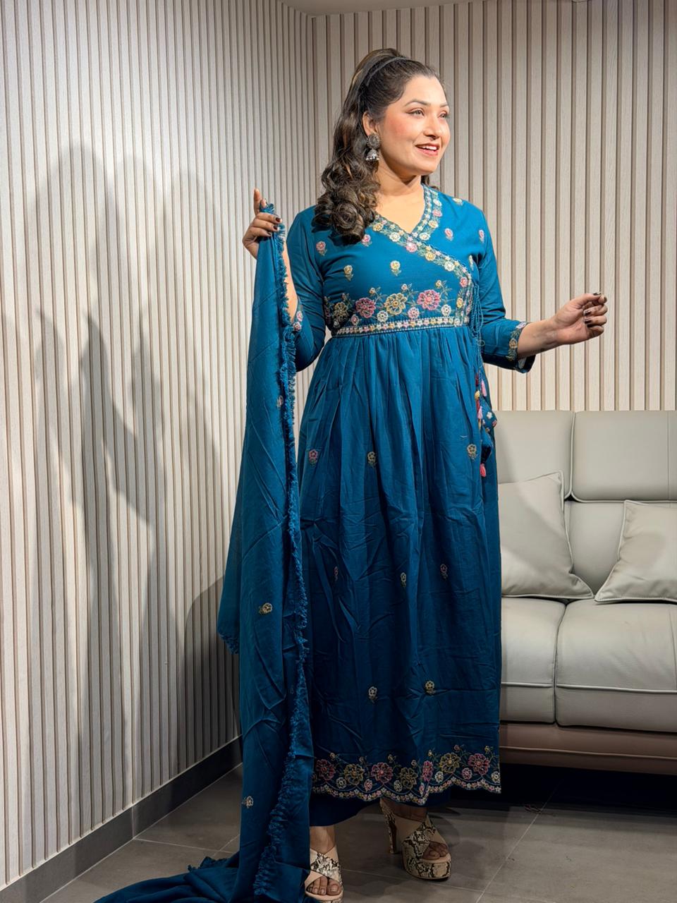 Angrakha Sea blue dress