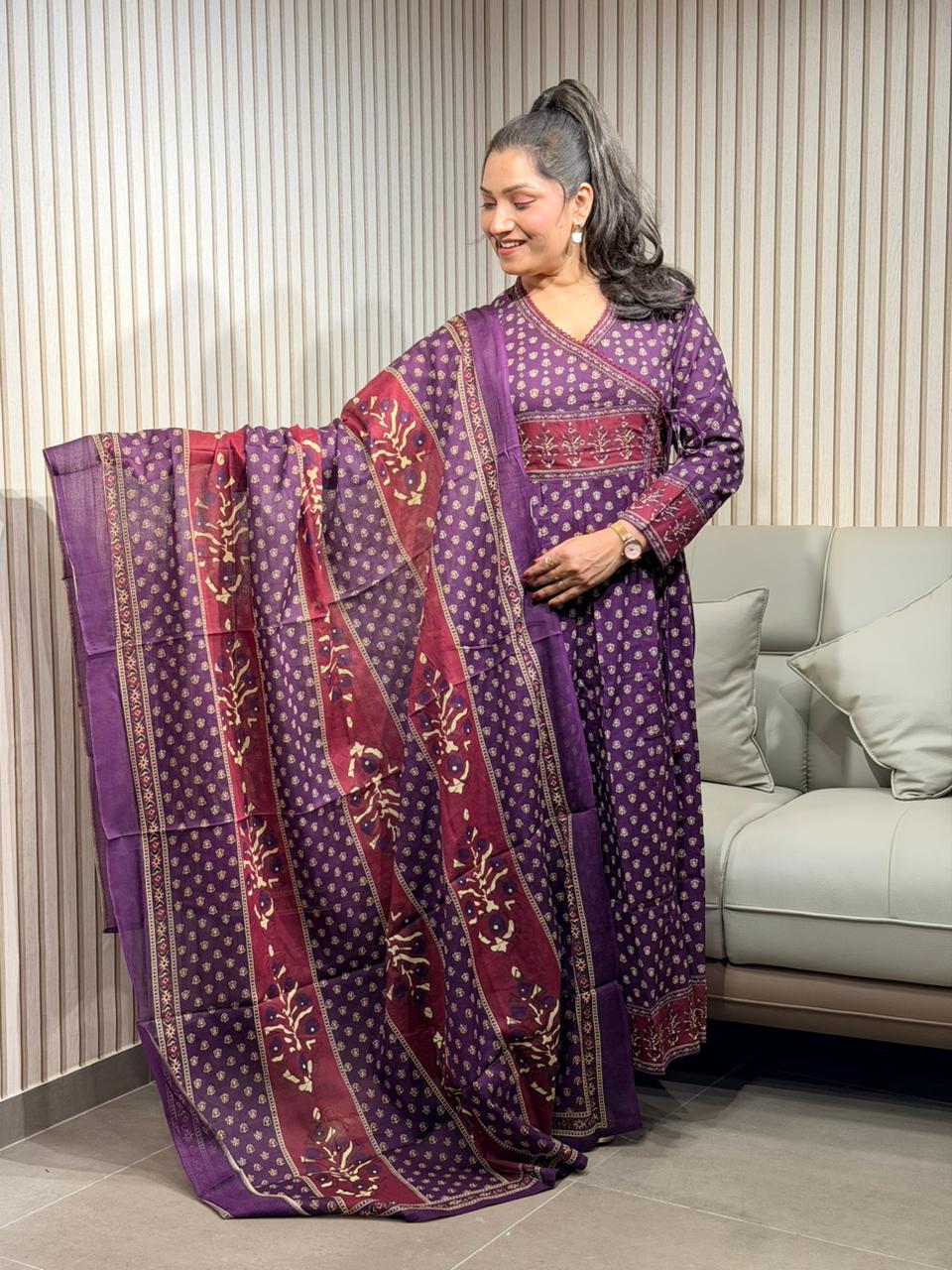 Angrakha Purple viral dress