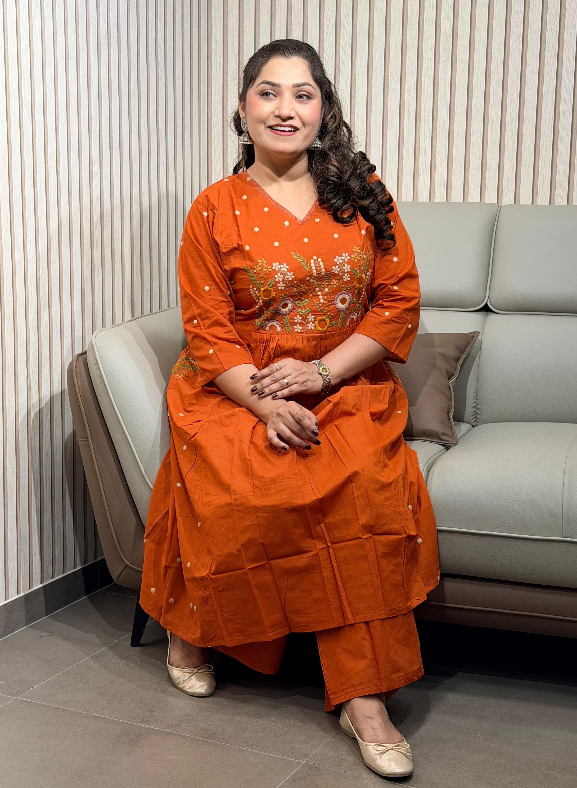 embroidery rust 2pc set